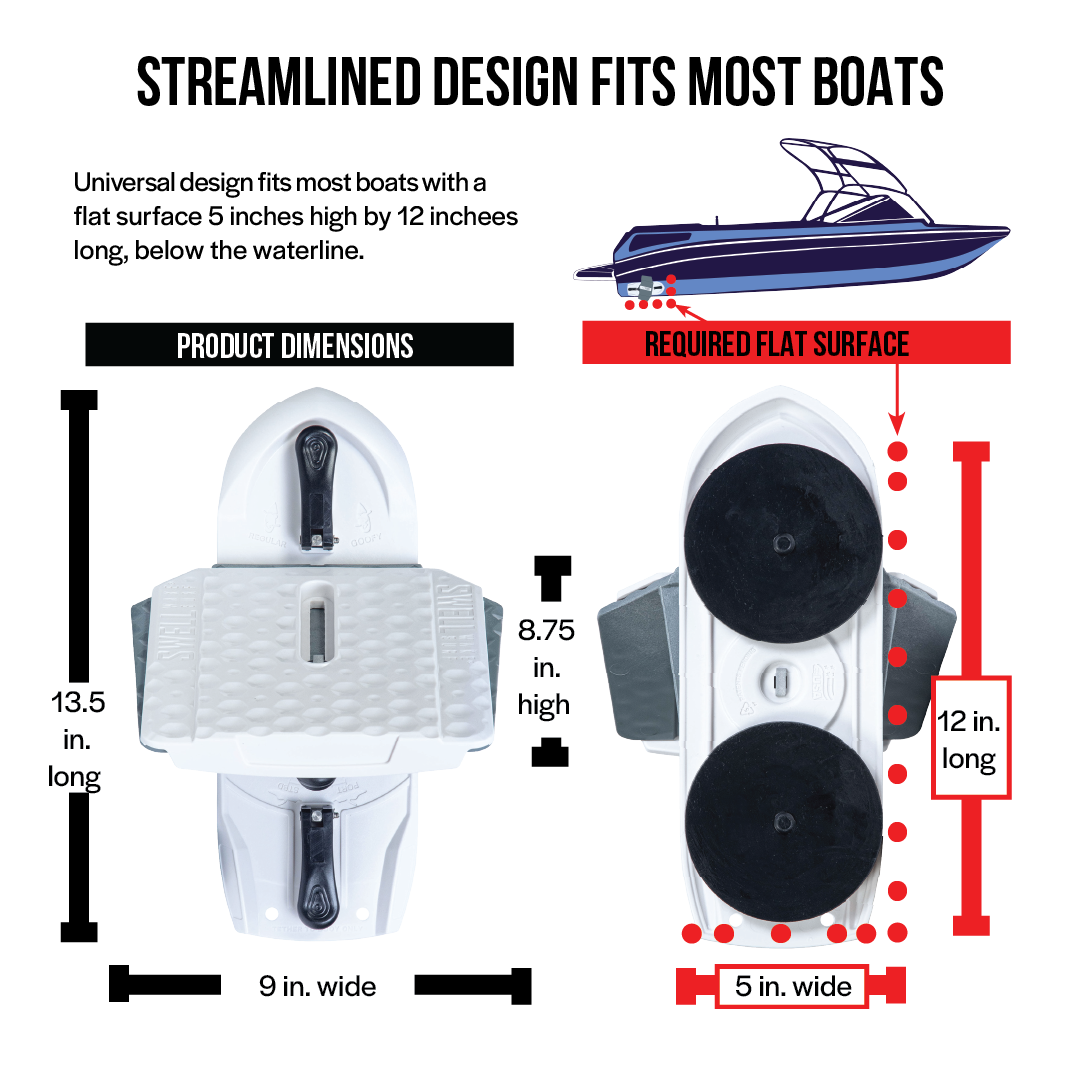 SWELL Wakesurf Creator H3X Plus - Patented Extending Rotating Face and Texture