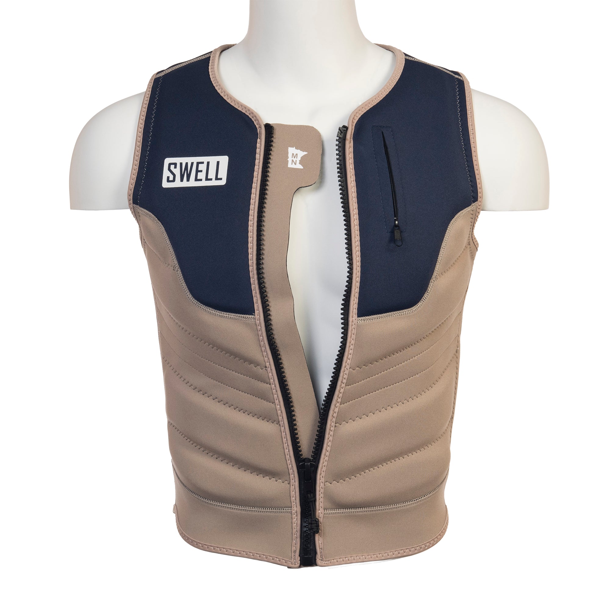 SWELL Comp Vest - Men's Camel -  Neoprene Jacket - SWELL Wakesurf