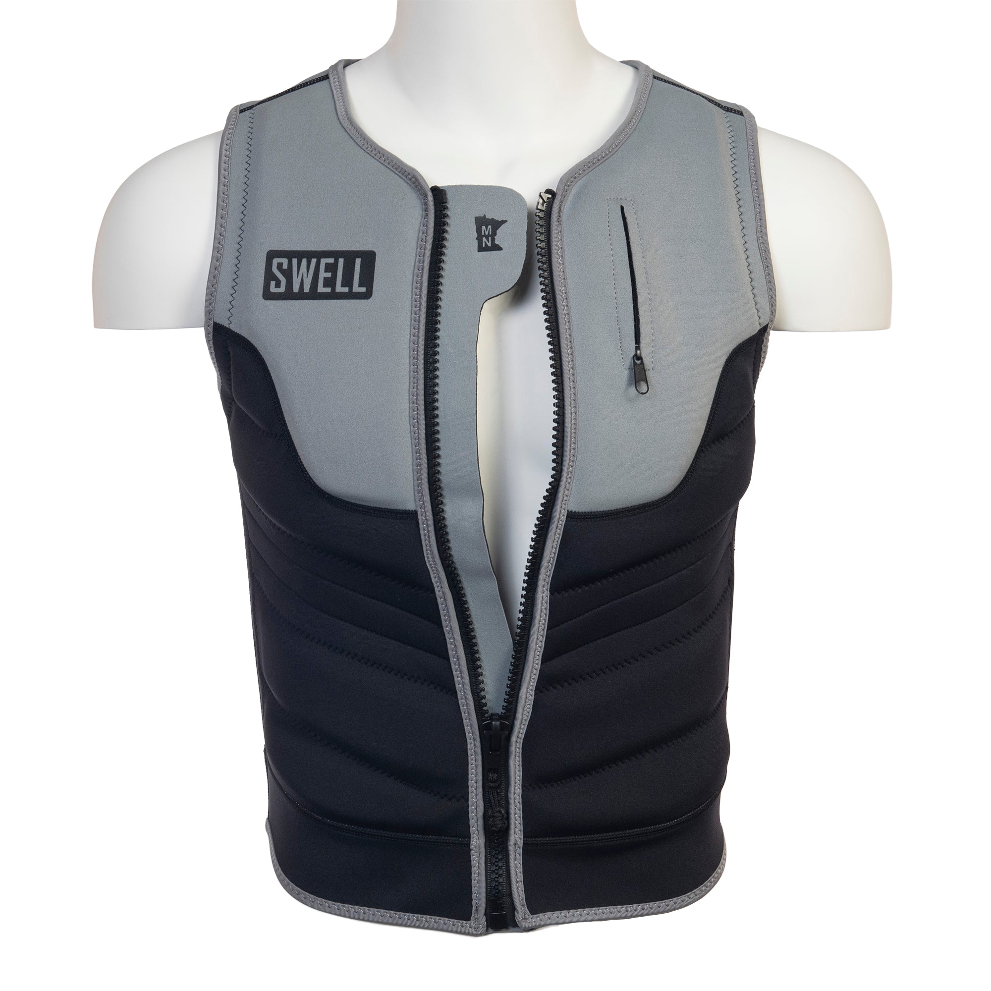 SWELL Comp Vest - Men's Carbon -  Neoprene Jacket *LIMITED RELEASE COLOR* - SWELL Wakesurf