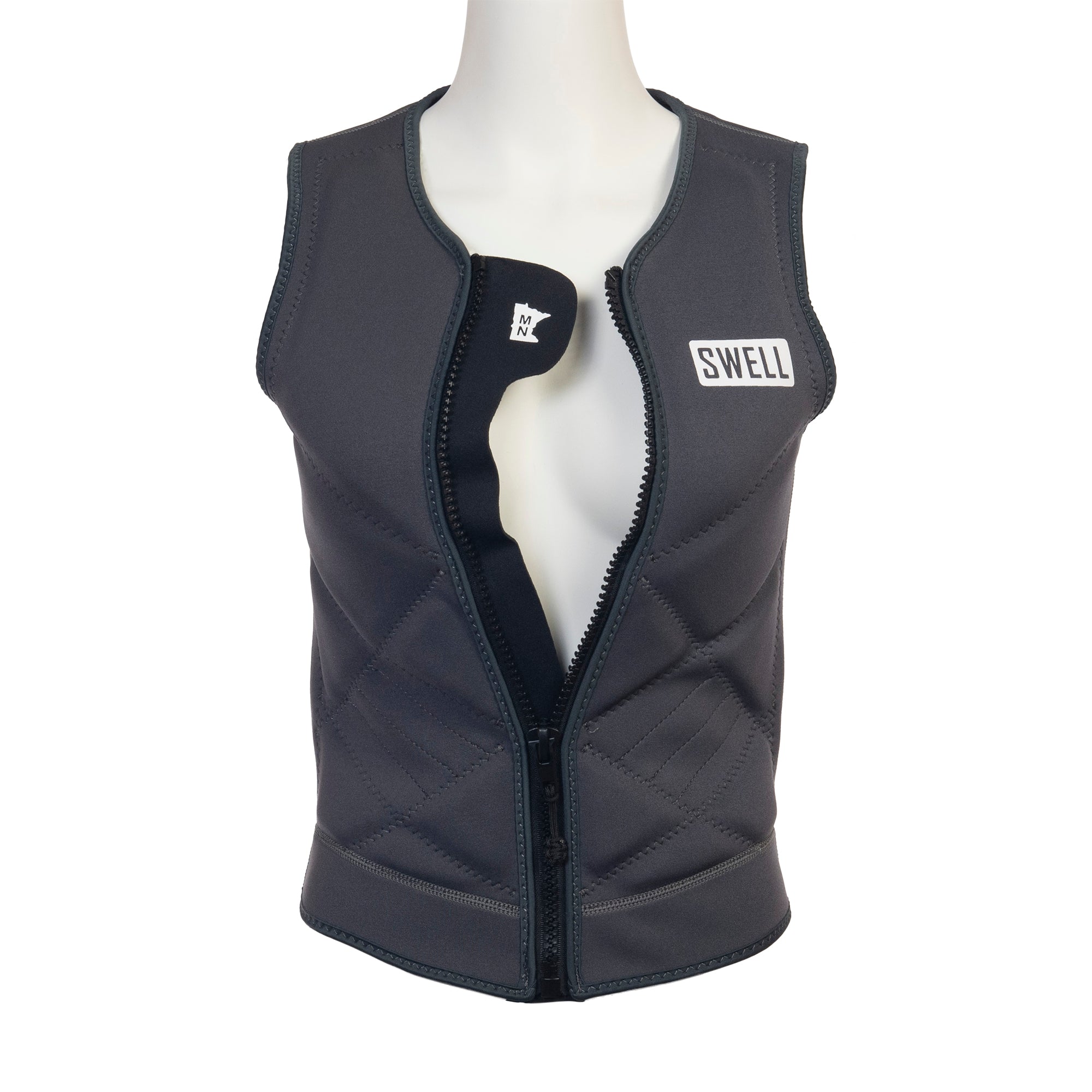 SWELL Comp Vest - Women's Charcoal - Neoprene Jacket - SWELL Wakesurf