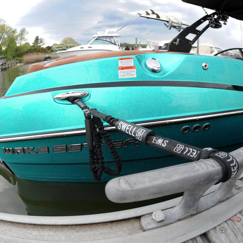 SWELL Wakesurf - Bungee Dock Line 6 ft. - Shock Absorbing, Adjustable Length, Quick Tie Design SWELL Wakesurf