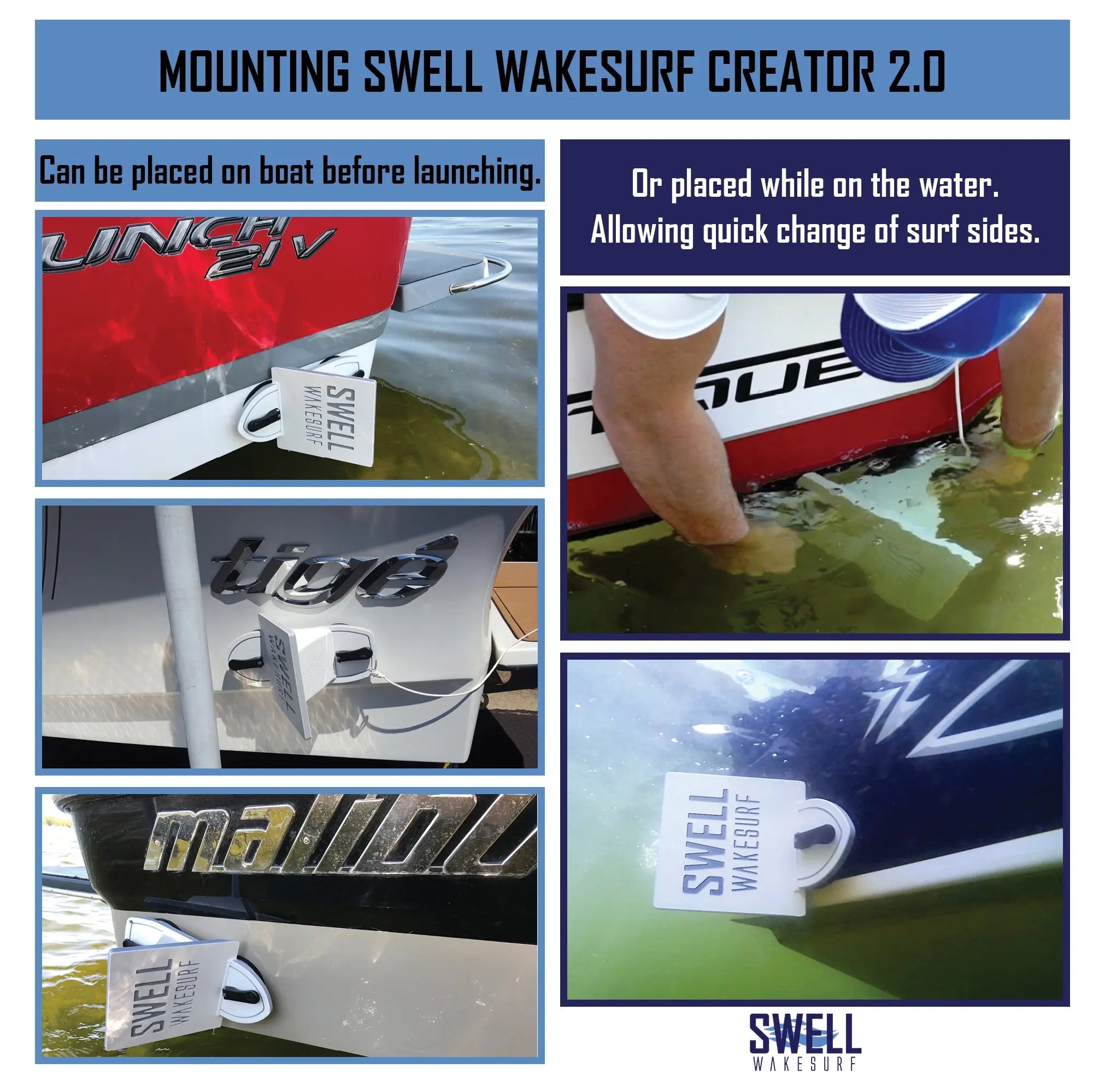 SWELL Wakesurf Creator 2.0 - The Original Suction Shaper SWELL Wakesurf