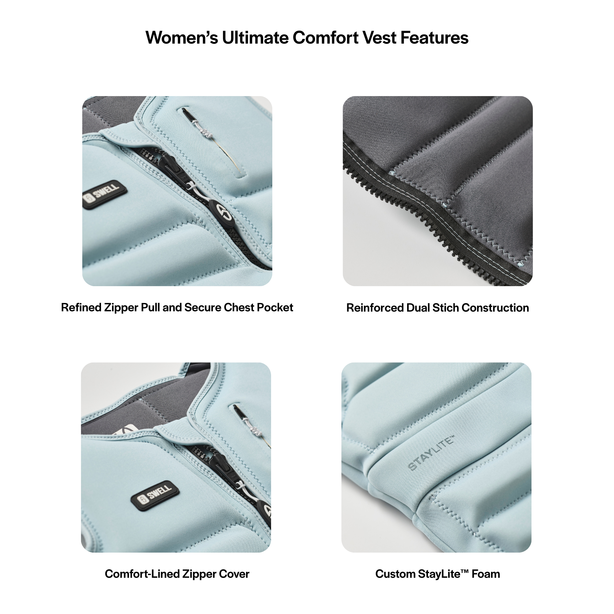 SWELL Wakesurf Vest - Women's Iris - Ultimate Comfort Neoprene Jacket