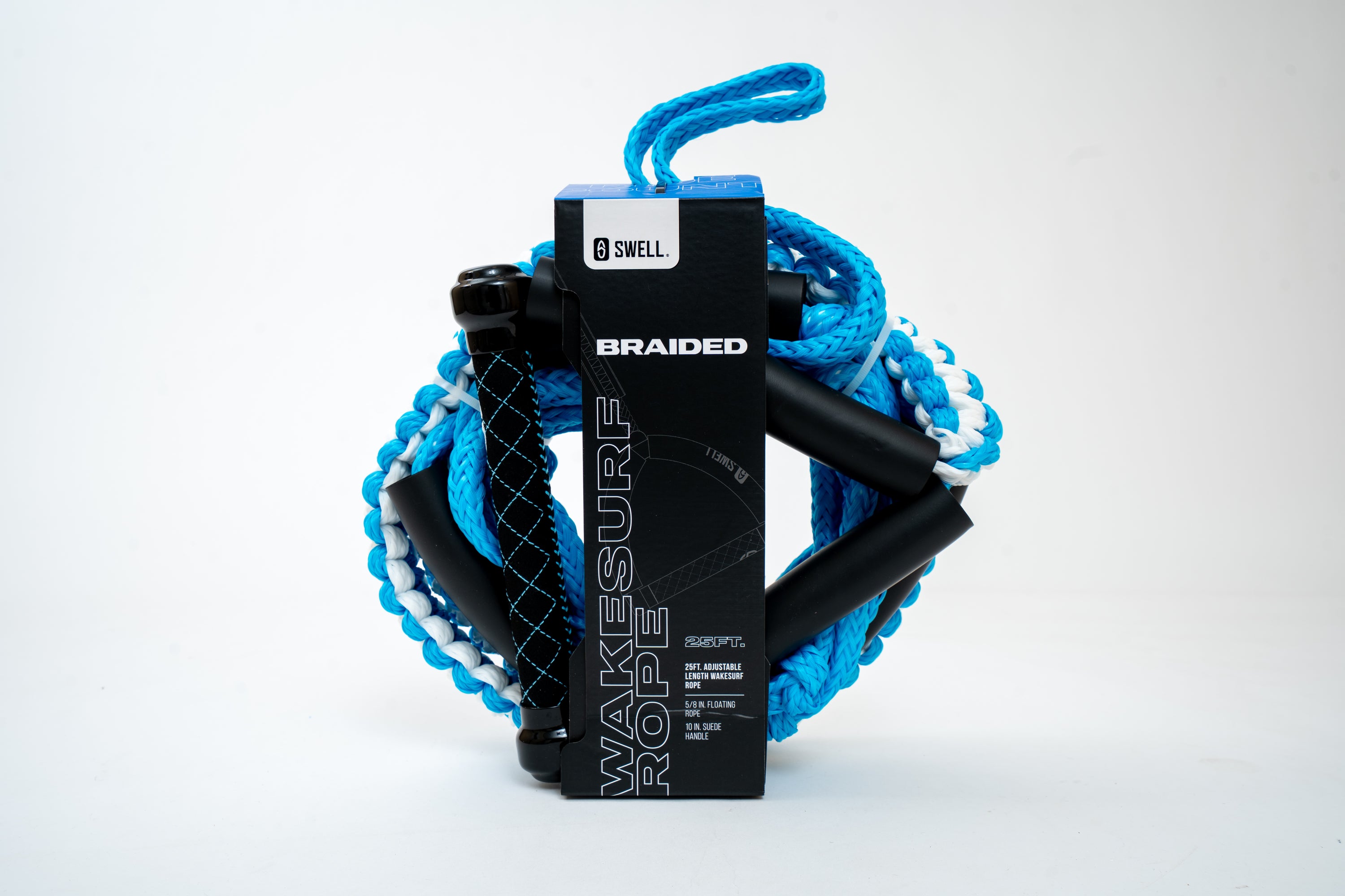 SWELL Wakesurf Premium Braided Wakesurf Rope - 25 ft Adjustable Length ...