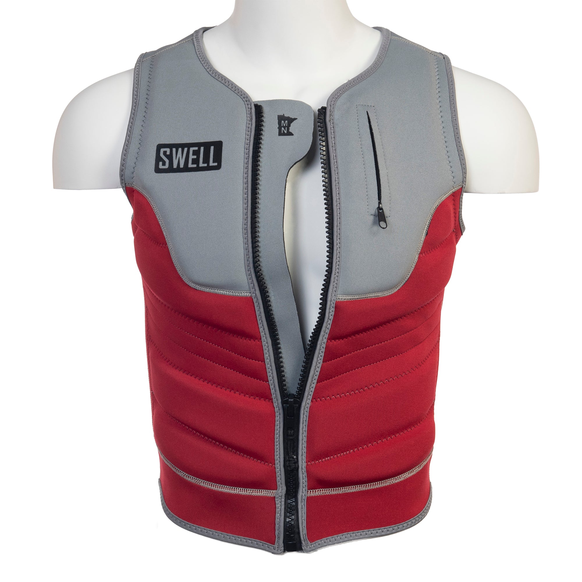 SWELL Comp Vest - Men's Red -  Neoprene Jacket - SWELL Wakesurf