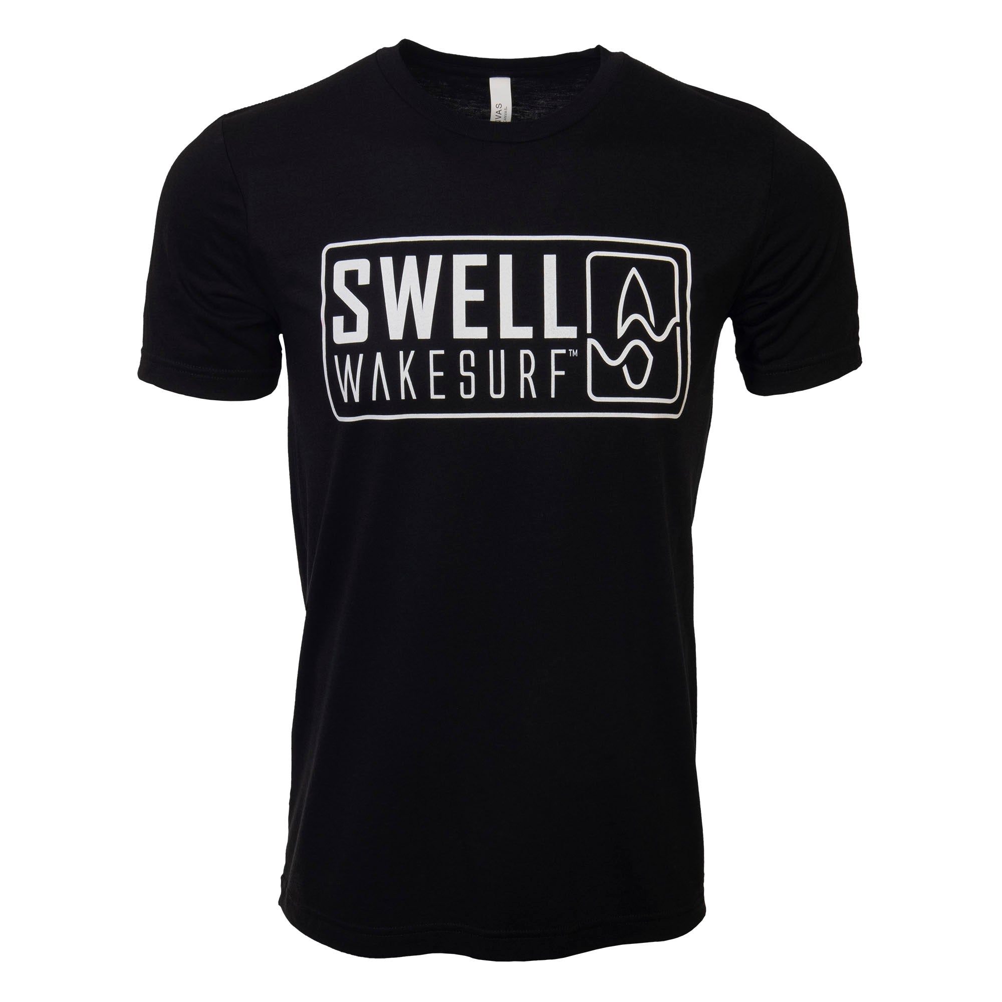 A SWELL Wakesurf Badge Shirt - Men's - Luxuriously Soft Triblend with a screenprinted logo that says SWELL Wakesurf in black.