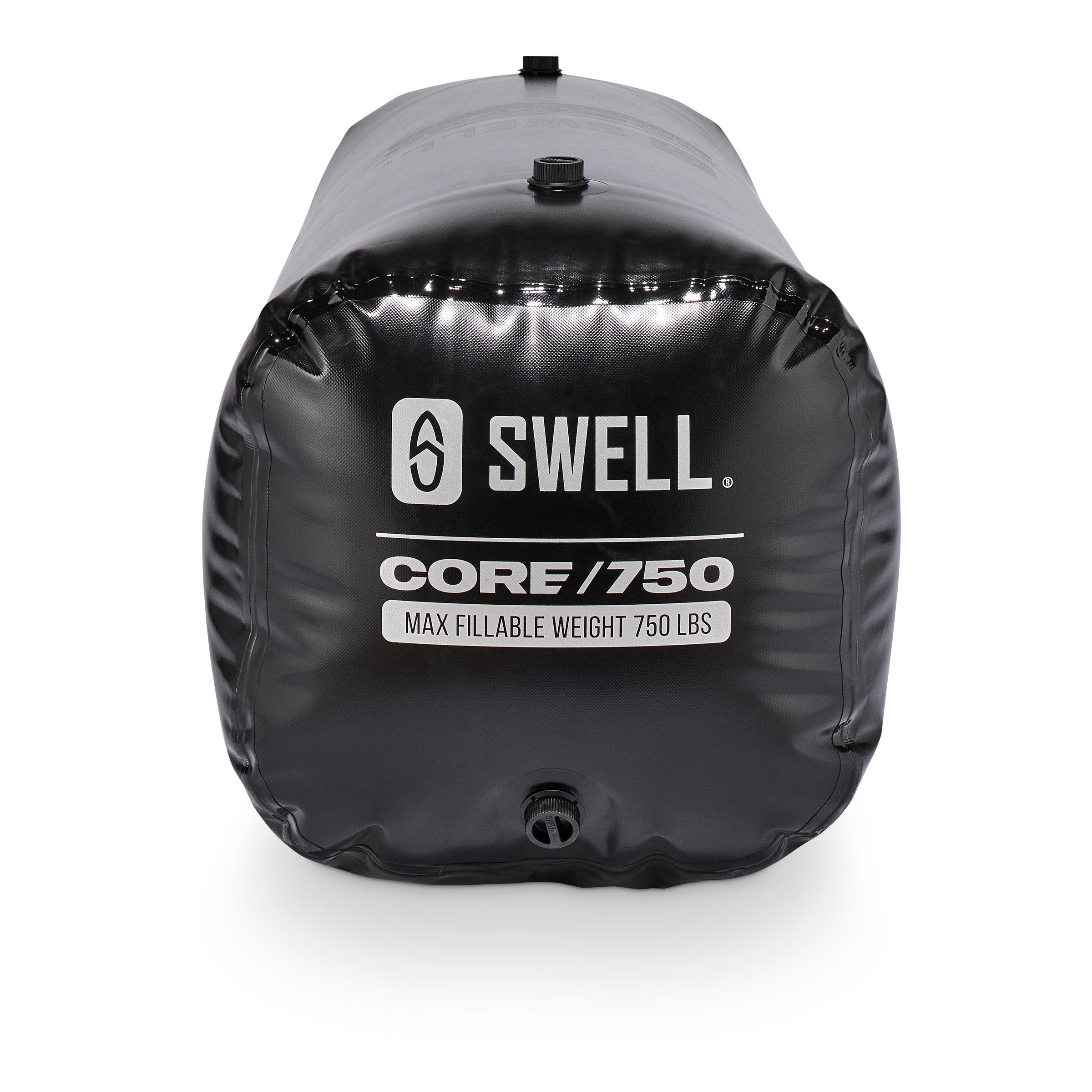 SWELL Core 750 LB Ballast Bag end view – premium wakesurf and wakeboard ballast bag built for balanced wakes in V-Drive boats.