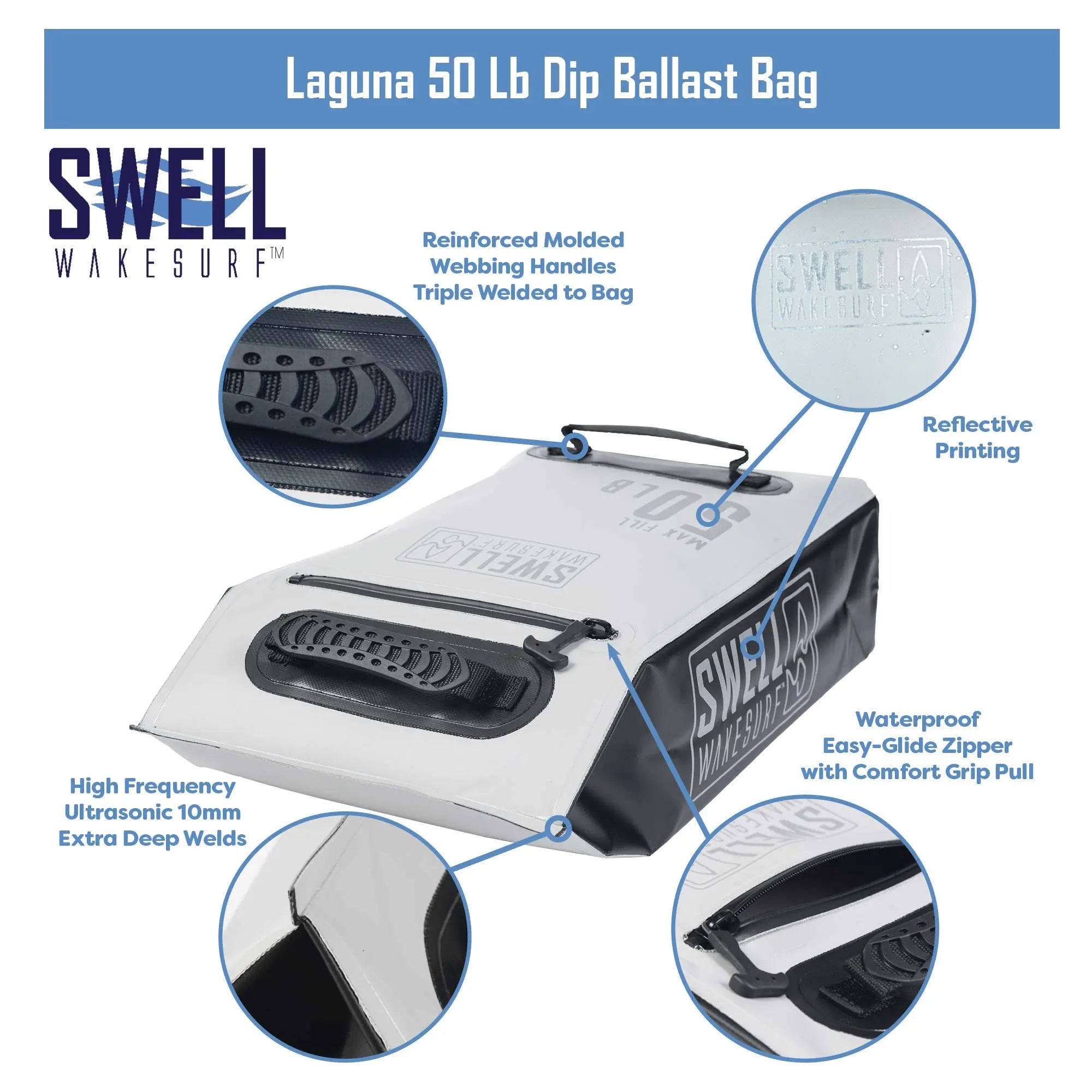 SWELL Wakesurf - Laguna 50 lbs Dip Ballast Bag - Pumpless Design SWELL Wakesurf