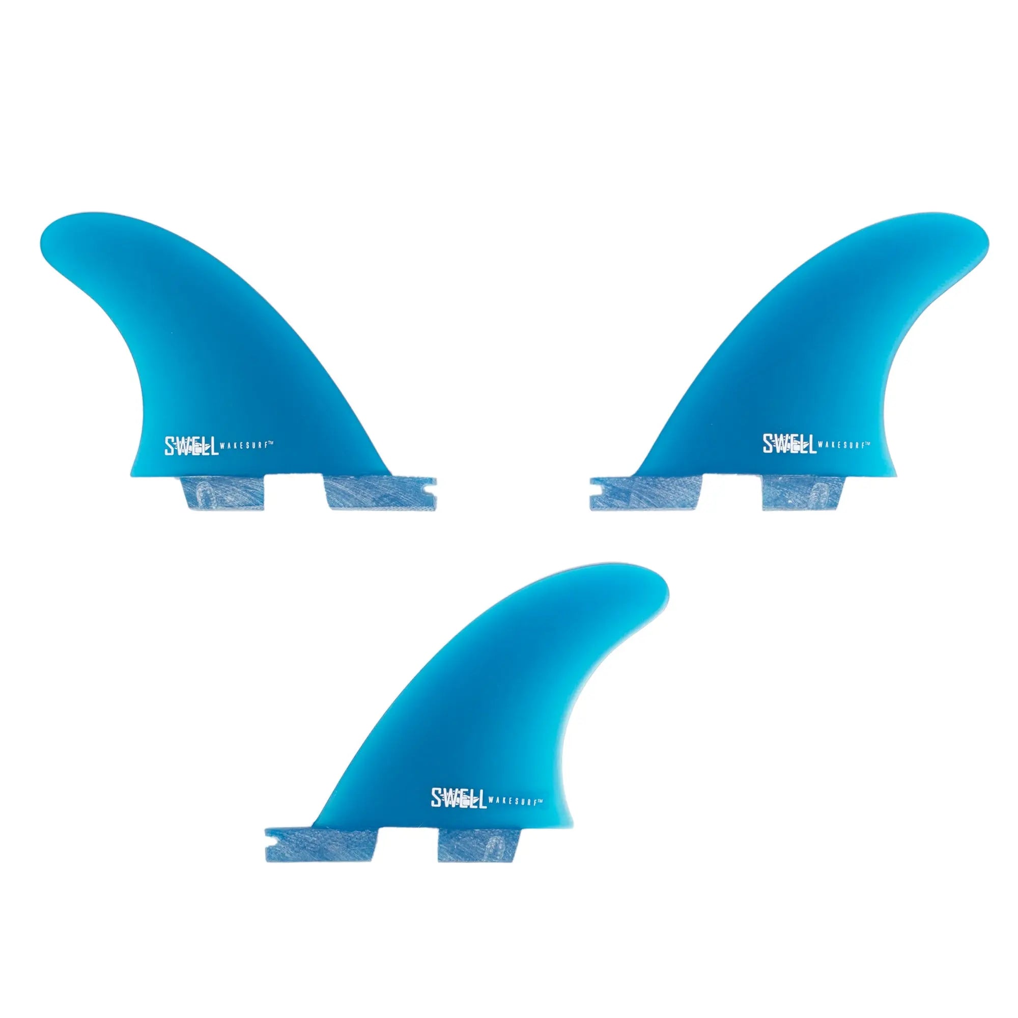 SWELL Wakesurf Fiberglass Fins - Triple Set - 2 Side Fins 1 Center Fin SWELL Wakesurf