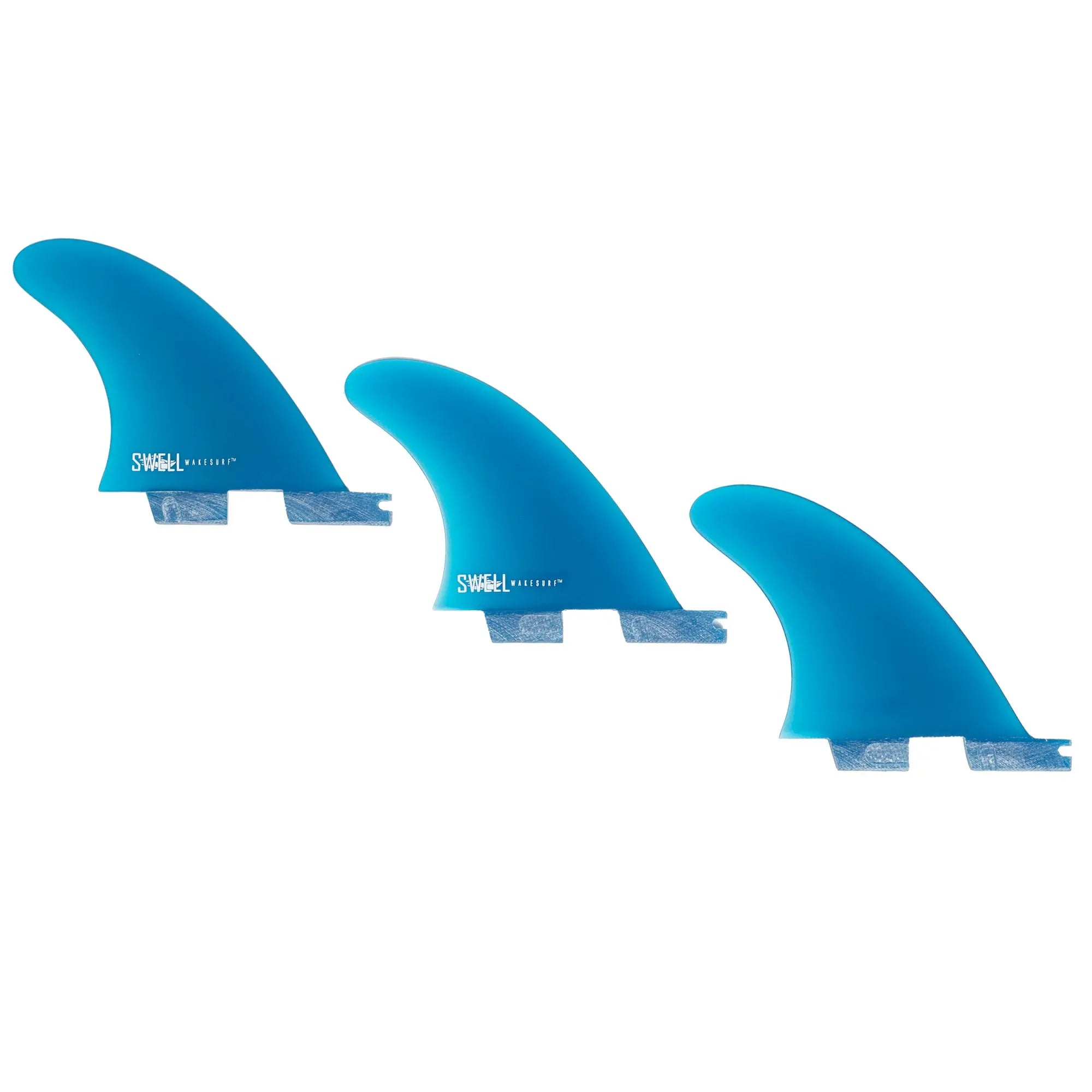 SWELL Wakesurf Fiberglass Fins - Triple Set - 2 Side Fins 1 Center Fin SWELL Wakesurf