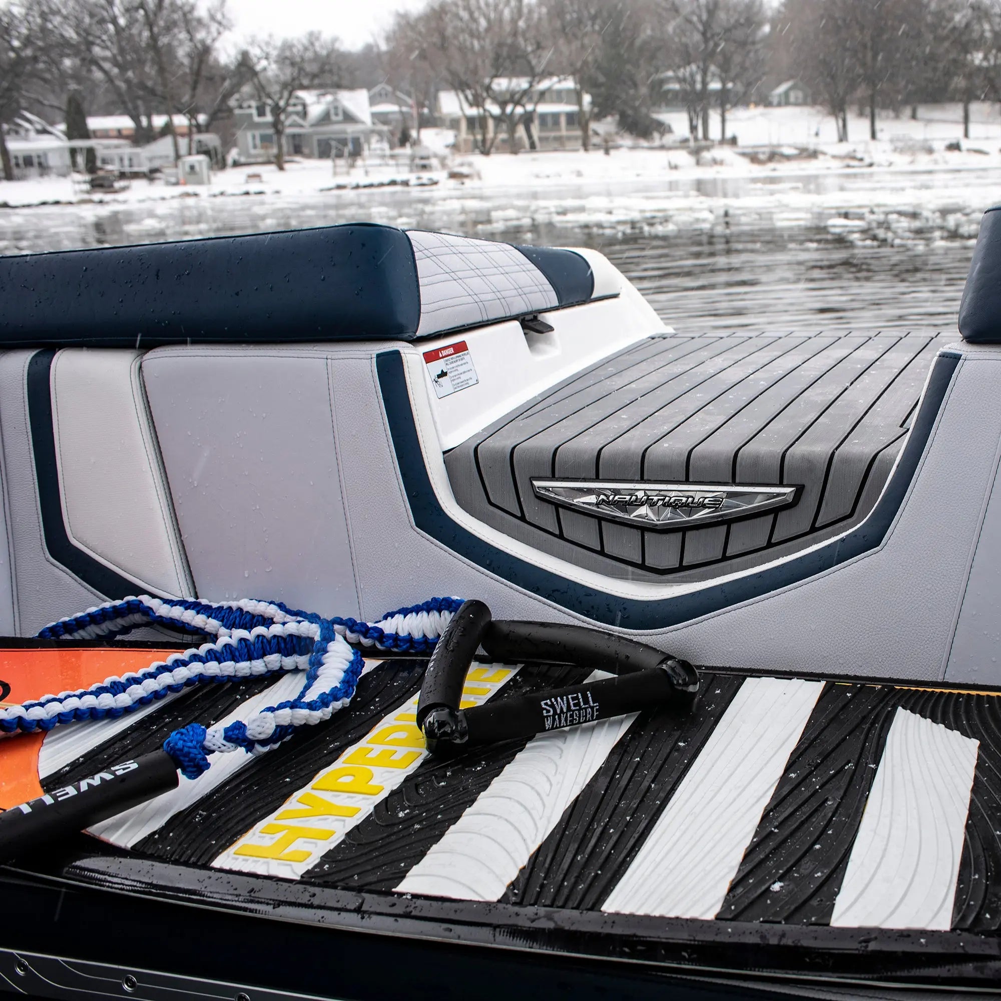 SWELL Wakesurf Premium Braided Wakesurf Rope - 25 ft Adjustable Length ...