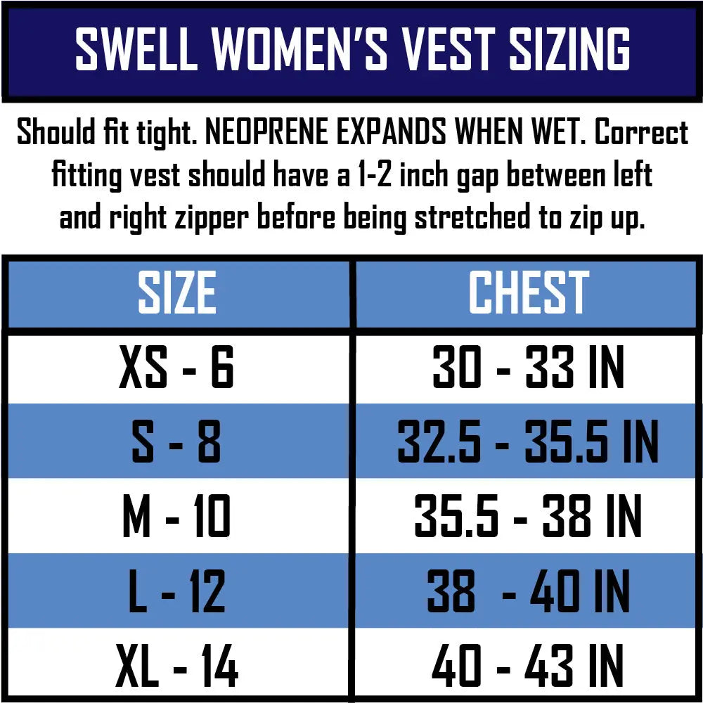 SWELL Wakesurf Vest - Women's Azure - Ultimate Comfort Neoprene Jacket SWELL Wakesurf