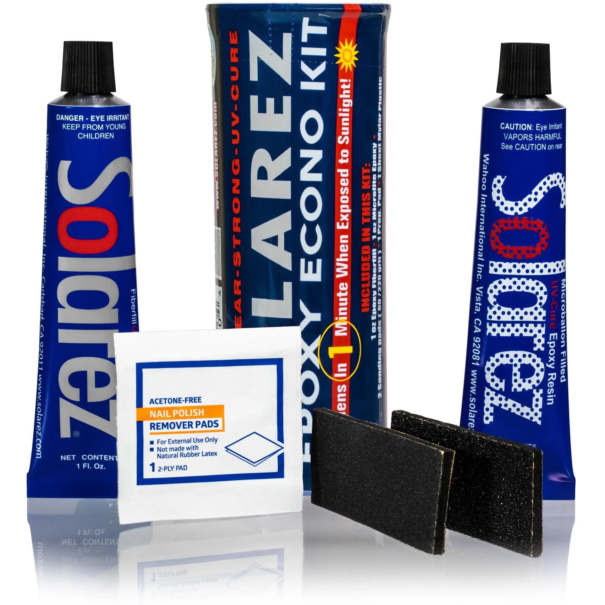 Solarez Epoxy Epoxy Econo Kit - Fiberfil, Microlite, Sand Pads, and Acetone Solarez