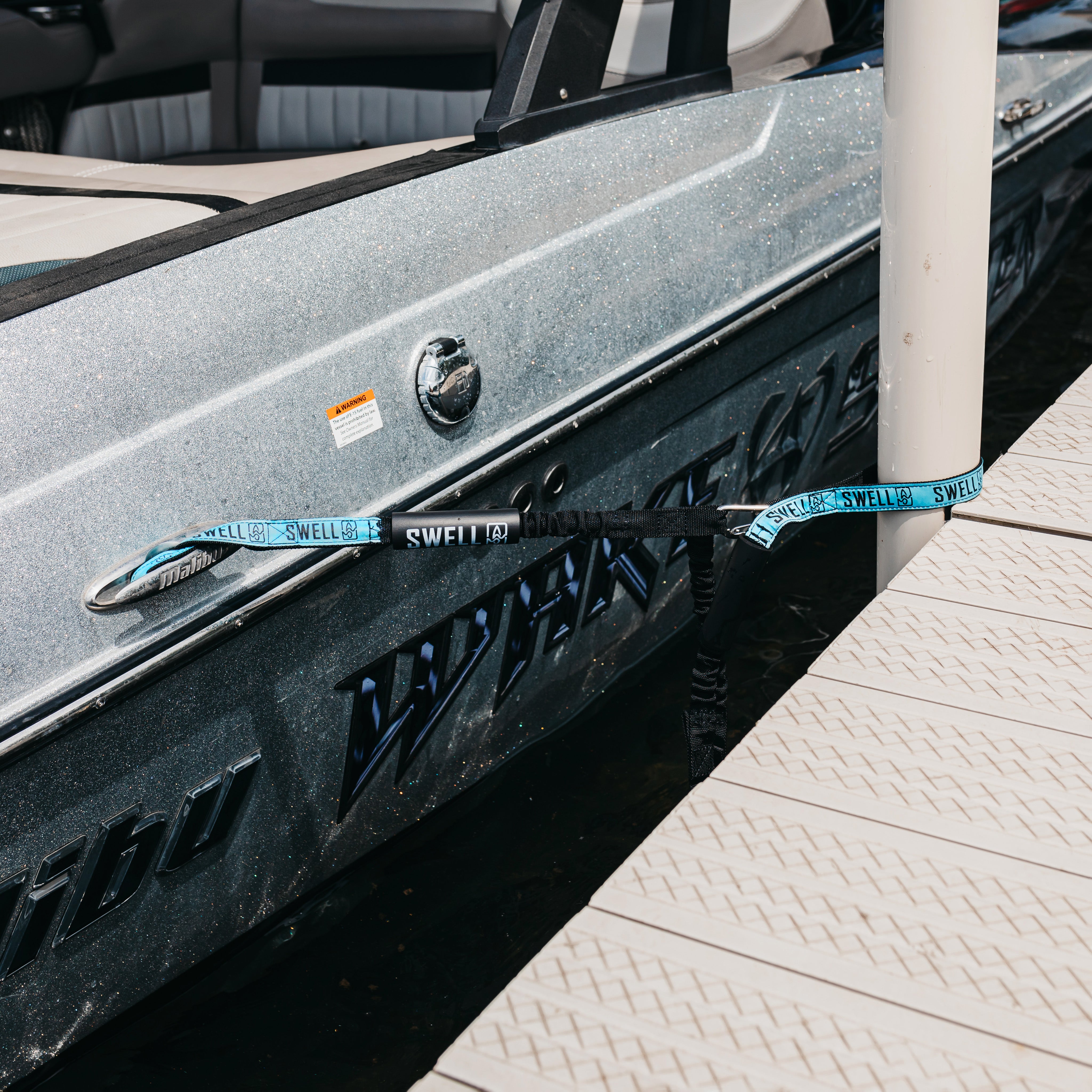 SWELL Wakesurf - Bungee Dock Line 6 ft. - Shock Absorbing, Adjustable Length, Quick Tie Design - SWELL Wakesurf